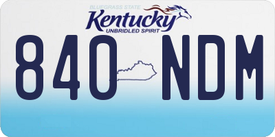 KY license plate 840NDM
