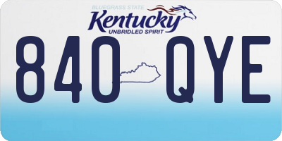 KY license plate 840QYE