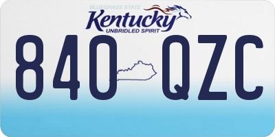 KY license plate 840QZC