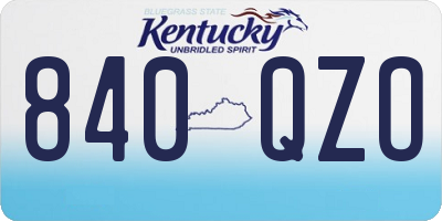 KY license plate 840QZO