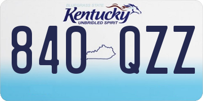 KY license plate 840QZZ