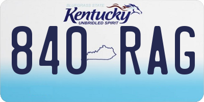 KY license plate 840RAG