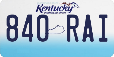 KY license plate 840RAI