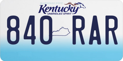 KY license plate 840RAR