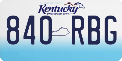 KY license plate 840RBG