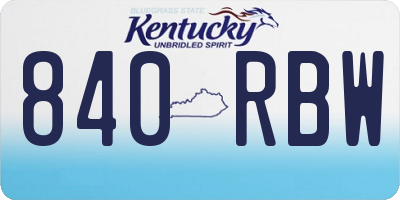 KY license plate 840RBW