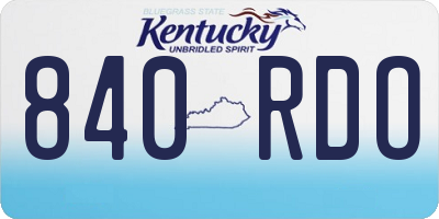 KY license plate 840RDO