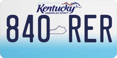 KY license plate 840RER