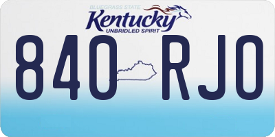 KY license plate 840RJO