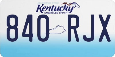 KY license plate 840RJX