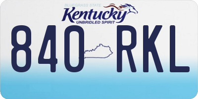 KY license plate 840RKL