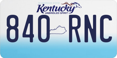 KY license plate 840RNC