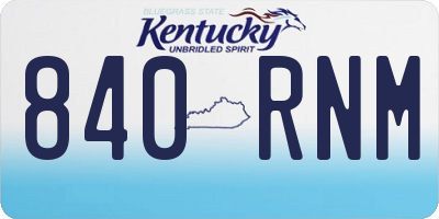 KY license plate 840RNM