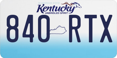 KY license plate 840RTX