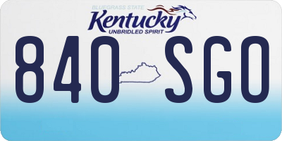 KY license plate 840SGO
