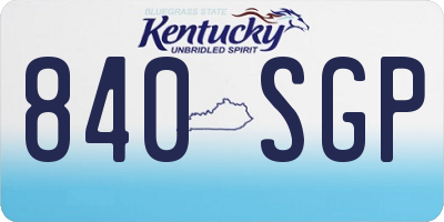 KY license plate 840SGP