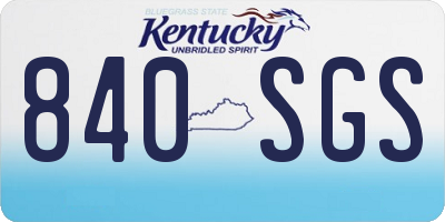 KY license plate 840SGS