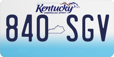 KY license plate 840SGV
