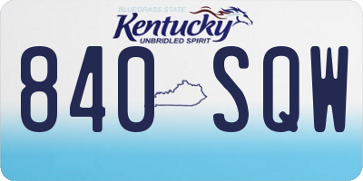 KY license plate 840SQW
