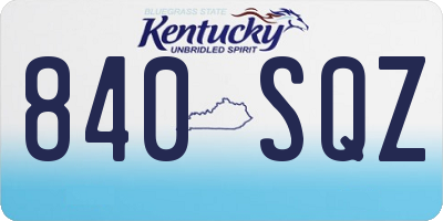 KY license plate 840SQZ