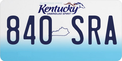 KY license plate 840SRA