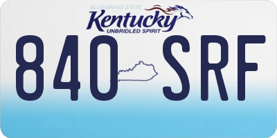 KY license plate 840SRF