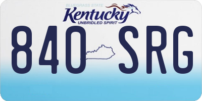 KY license plate 840SRG