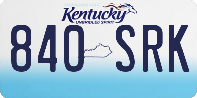 KY license plate 840SRK