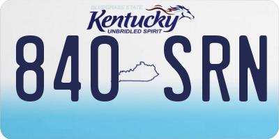 KY license plate 840SRN
