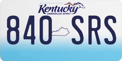 KY license plate 840SRS