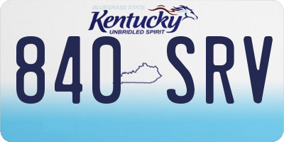 KY license plate 840SRV