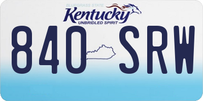 KY license plate 840SRW