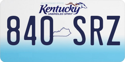KY license plate 840SRZ