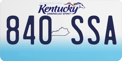 KY license plate 840SSA