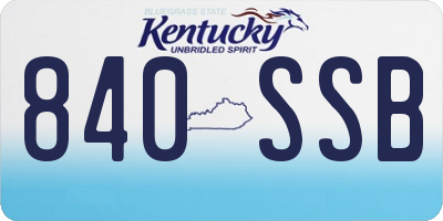 KY license plate 840SSB
