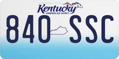 KY license plate 840SSC