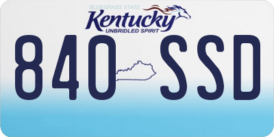 KY license plate 840SSD