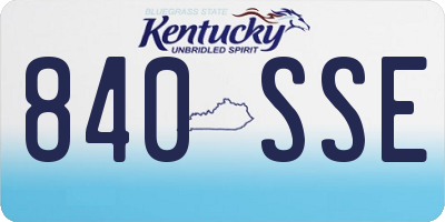 KY license plate 840SSE