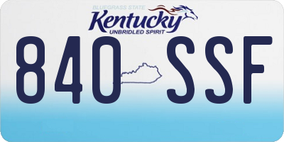 KY license plate 840SSF