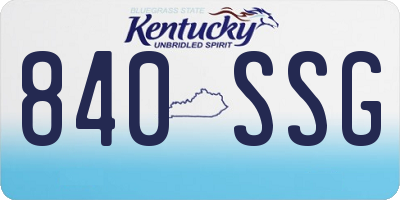 KY license plate 840SSG