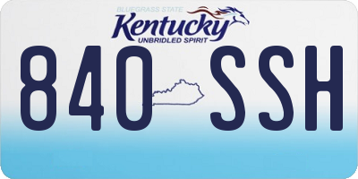 KY license plate 840SSH