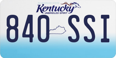 KY license plate 840SSI