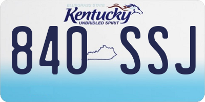 KY license plate 840SSJ