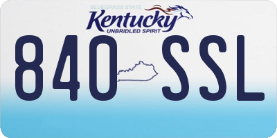 KY license plate 840SSL