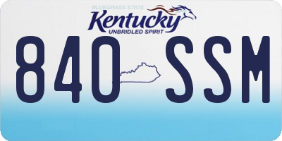 KY license plate 840SSM