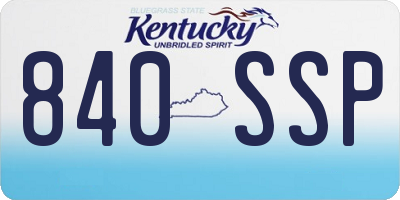 KY license plate 840SSP