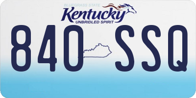 KY license plate 840SSQ