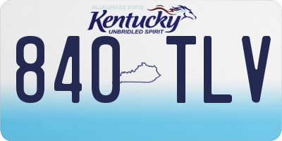 KY license plate 840TLV