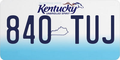 KY license plate 840TUJ