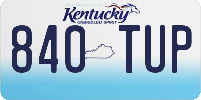 KY license plate 840TUP